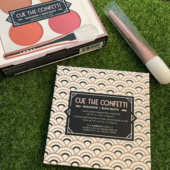 Lorac Cue the Confetti Highlighter and Blush Palette and Brush - Picture 4 of 5